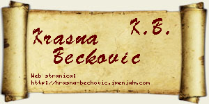 Krasna Bećković vizit kartica